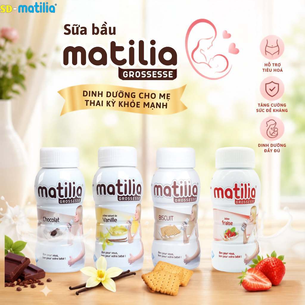 Lốc 4 chai sữa bầu MATILIA chính hãng