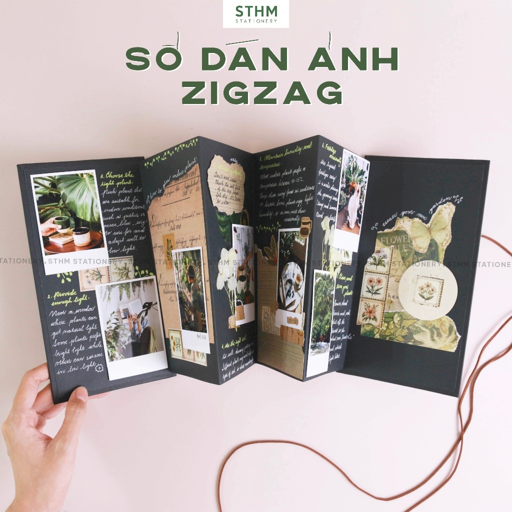 [STHM stationery] - Sổ Scrapbook Zigzag, sổ dán ảnh, album ảnh gấp gọn kể chuyện sáng tạo, tặng kèm 