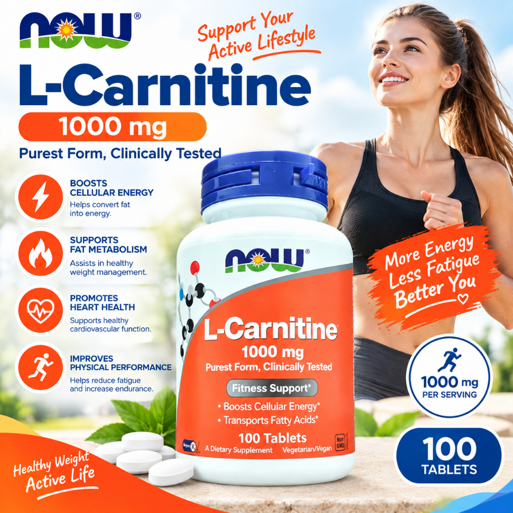 Viên uống NOW L-Carnitine 1000mg 100 Viên