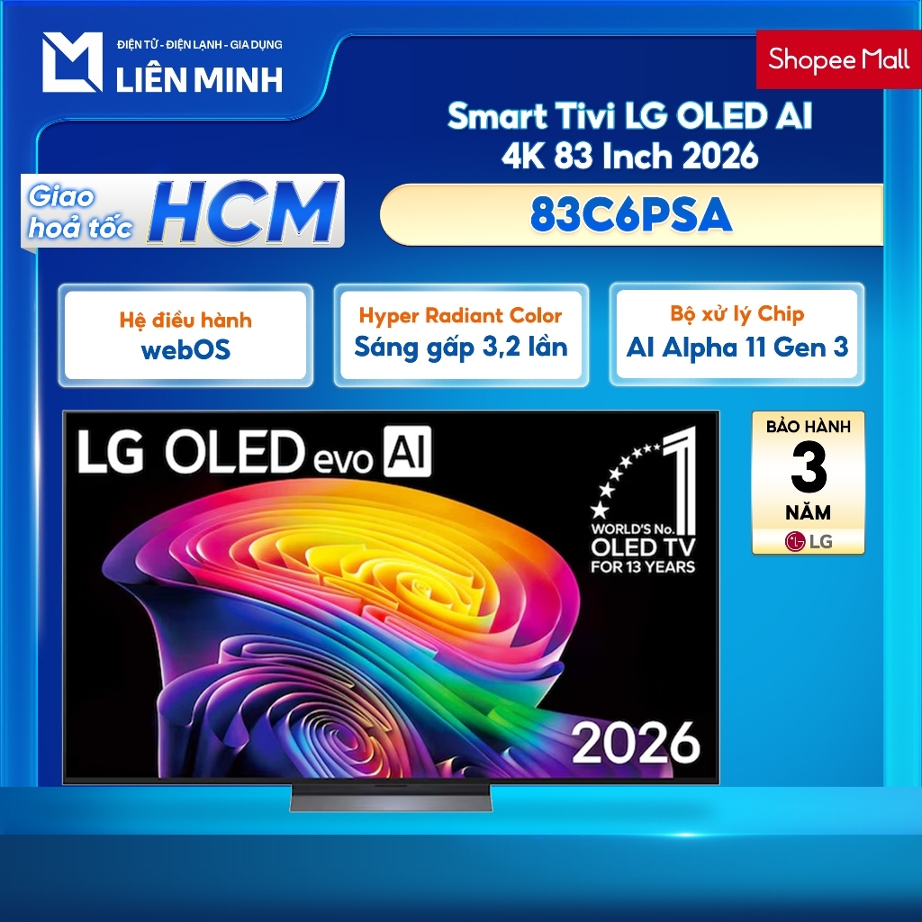 83C6PSA - Smart Tivi OLED LG Evo AI 4K 83 Inch OLED83C6PSA [SHIP 0Đ HCM]