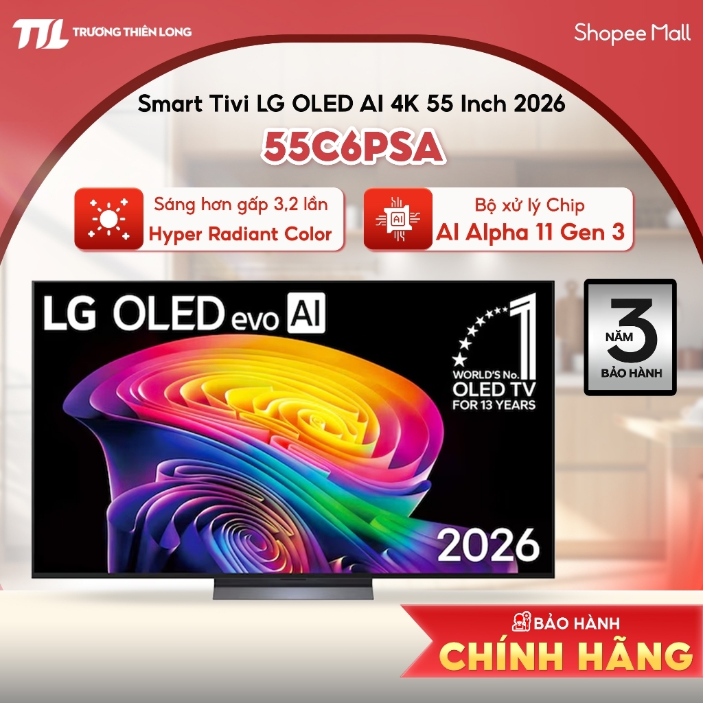 55C6PSA | 65C6PSA | 77C6PSA | 83C6PSA - Smart Tivi LG OLED evo AI 4K 55 Inch 65 Inch OLED [FREESHIP 