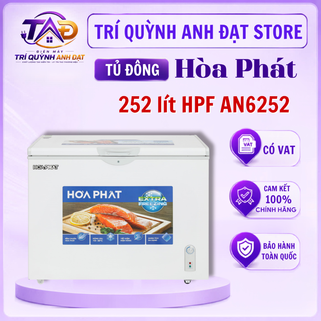 Tủ đông Hòa Phát 252 Lít HPF AN6252 Dàn Nhôm Đông Nhanh Bảo Hành 24 tháng Tại Nhà
