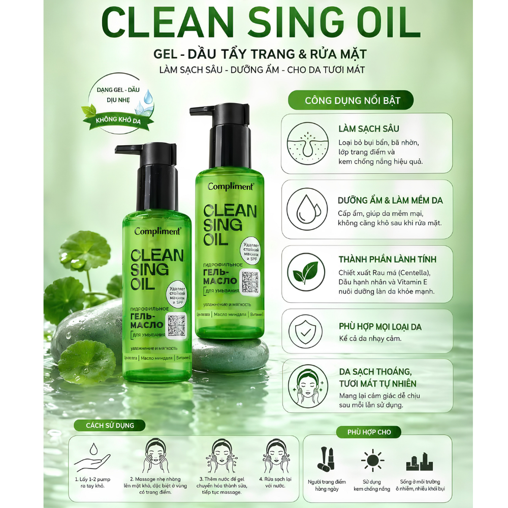 Ảnh 9 của Gel Rửa Mặt Compliment No Problem sạch sâu ngừa mụn, giảm viêm