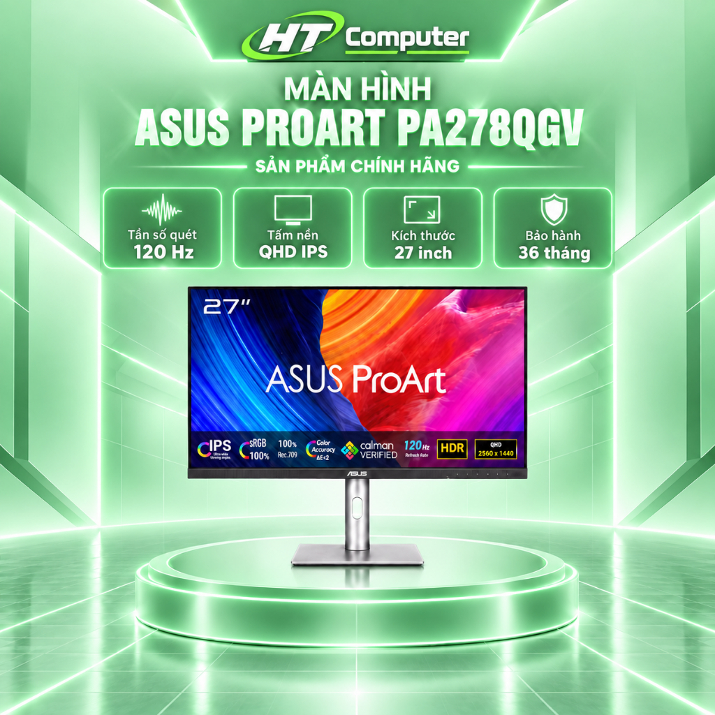 MÀN HÌNH ASUS PROART PA278QGV 27'' 120Hz | NEW| CHÍNH HÃNG| Bảo hành 36 tháng