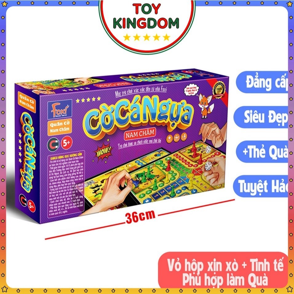 [Foxi] Cờ Cá Ngựa Nam Châm Foxi Size Lớn 36cm Chính Hãng Boardgame Đua Ngựa Đồ Chơi Ngày Tết Gấp Gọn