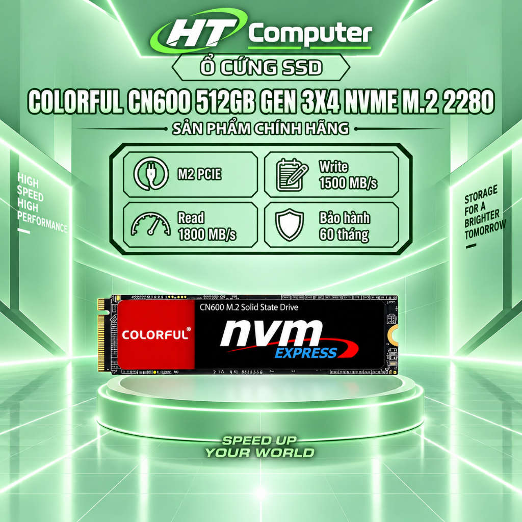 SSD COLORFUL CN600 512GB NVME GEN3X4 | NEW | CHÍNH HÃNG | BẢO HÀNH 36 THÁNG