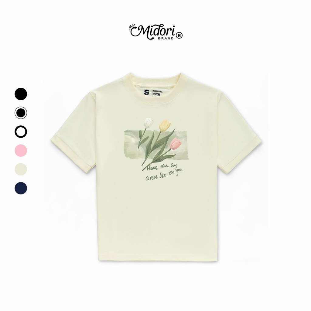 Áo Thun Baby Tee Nam Nữ HAVE NICE DAY GREAT LIFE TO YOU Hình Hoa Tulip Cotton…