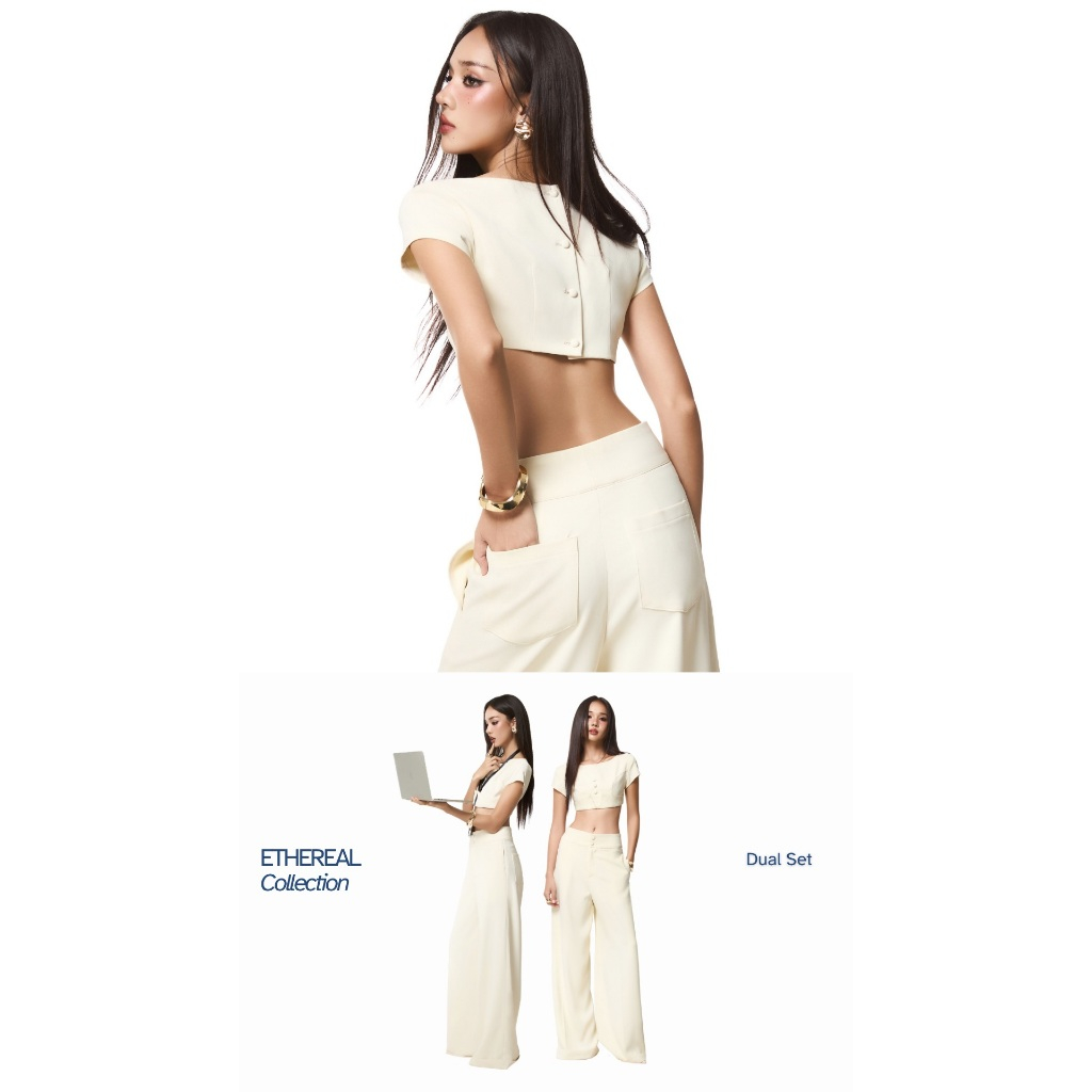 SET ÁO CROP & QUẦN ỐNG RỘNG - DUAL SET - NN QUIET STYLE