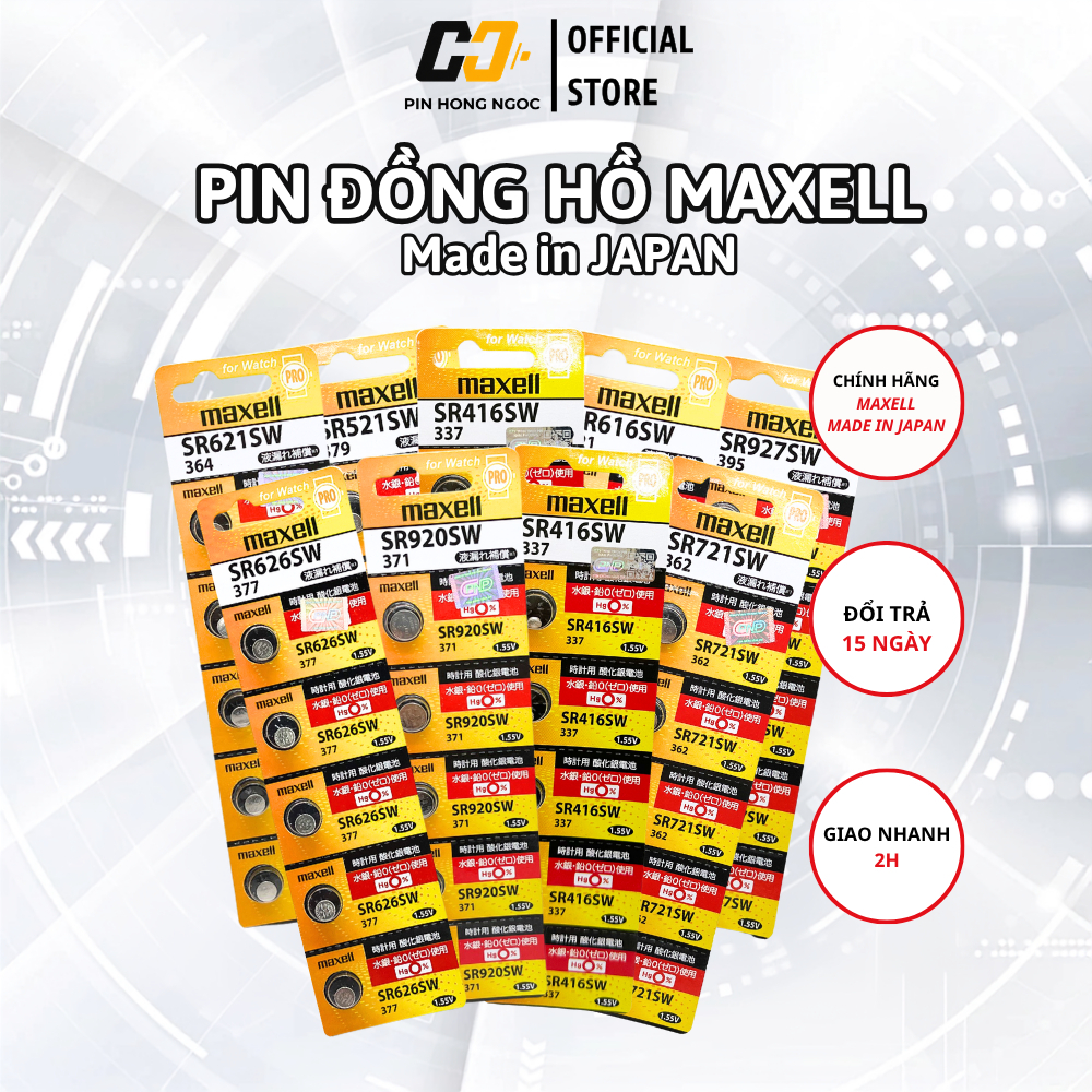 Pin Đồng Hồ Maxell SR626SW 377 SR621SW 364 SR920SW 371 SR616SW 321 Silver…
