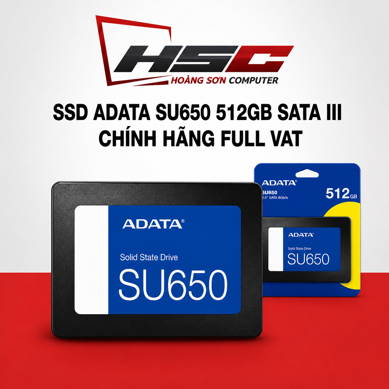 Ổ cứng SSD ADATA SU650 512GB SATA III 2.5 inch 3D NAND cho laptop, PC - Chính hãng VAT