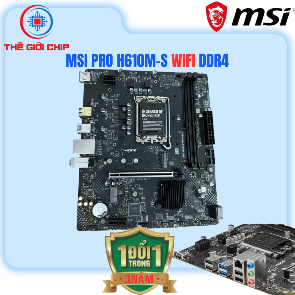 Mainboard MSI PRO H610M-S (M.2 WIFI) DDR4 (Intel H610/ Socket 1700/ M-ATX/ 2 khe ram) like new I BH: