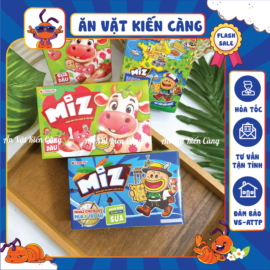 [5 Hộp] Bánh Quy Socola, Dâu Miz Orion [Hộp 54g], Bánh Quy Ăn Sáng Orion Toonies