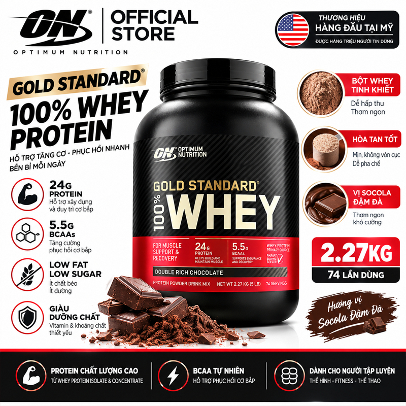 ON Gold Standard Whey Isolate Bột Protein Tách Phần Ít Đường Tăng Cơ