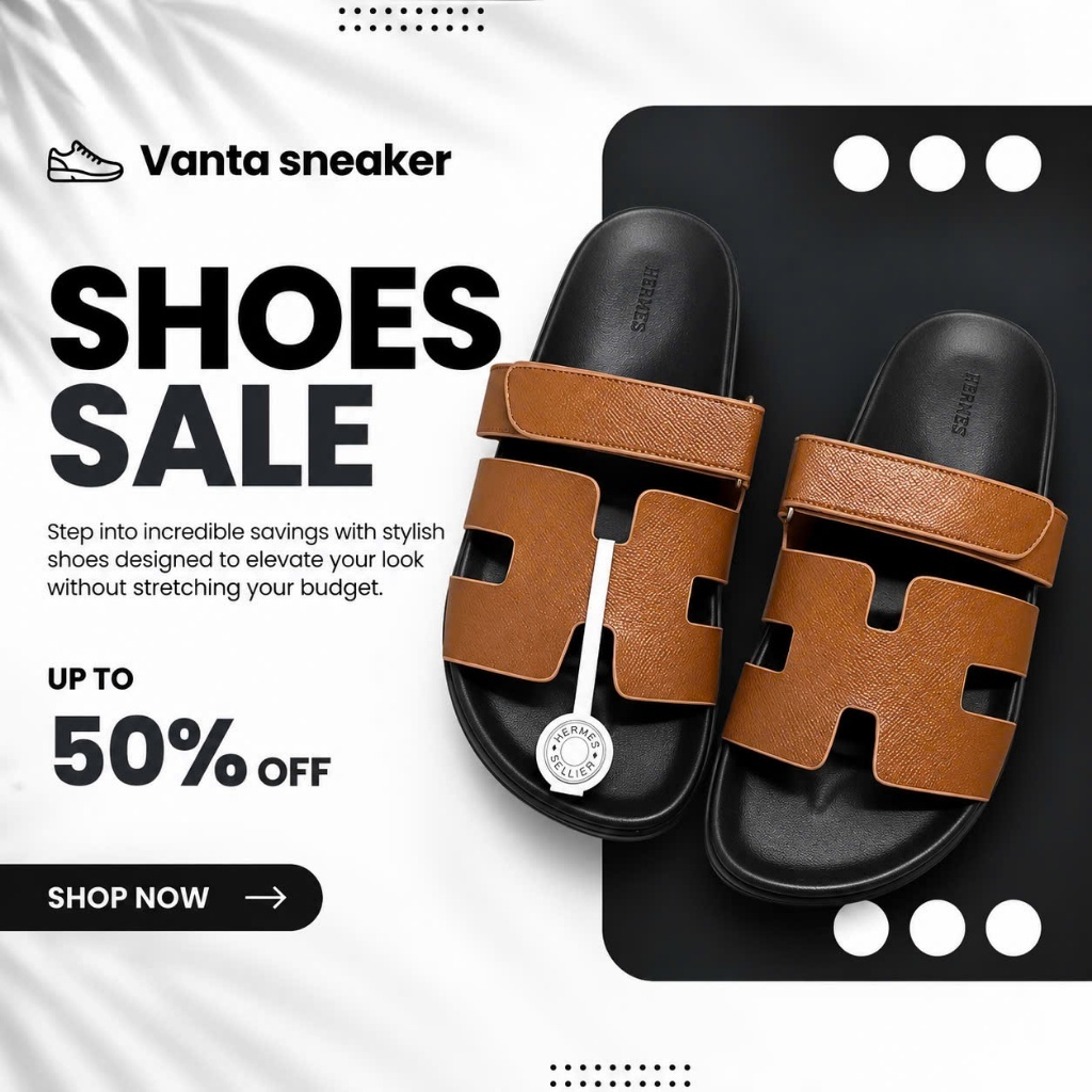 Dép HM Chypre Sandal Natural Brown , Dép HM Chypre Nâu nhạt.