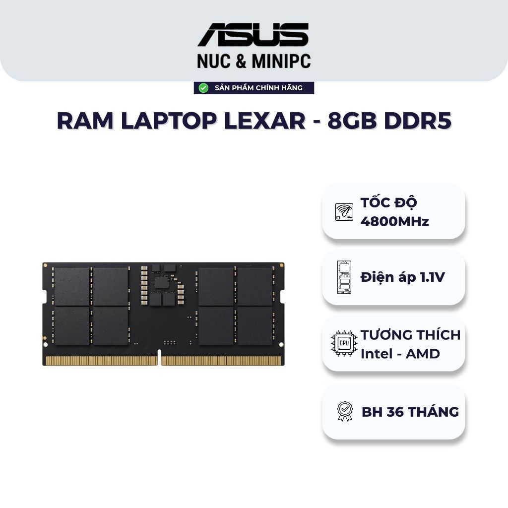 [FULL VAT] RAM Laptop Lexar 8Gb - DDR5 4800MHz Hiệu Năng Vượt Trội