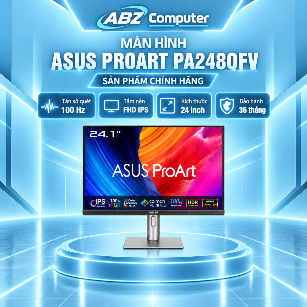 MÀN HÌNH ASUS PROART PA248QFV 24'' IPS 100HZ | NEW| CHÍNH HÃNG| Bảo hành 36 tháng
