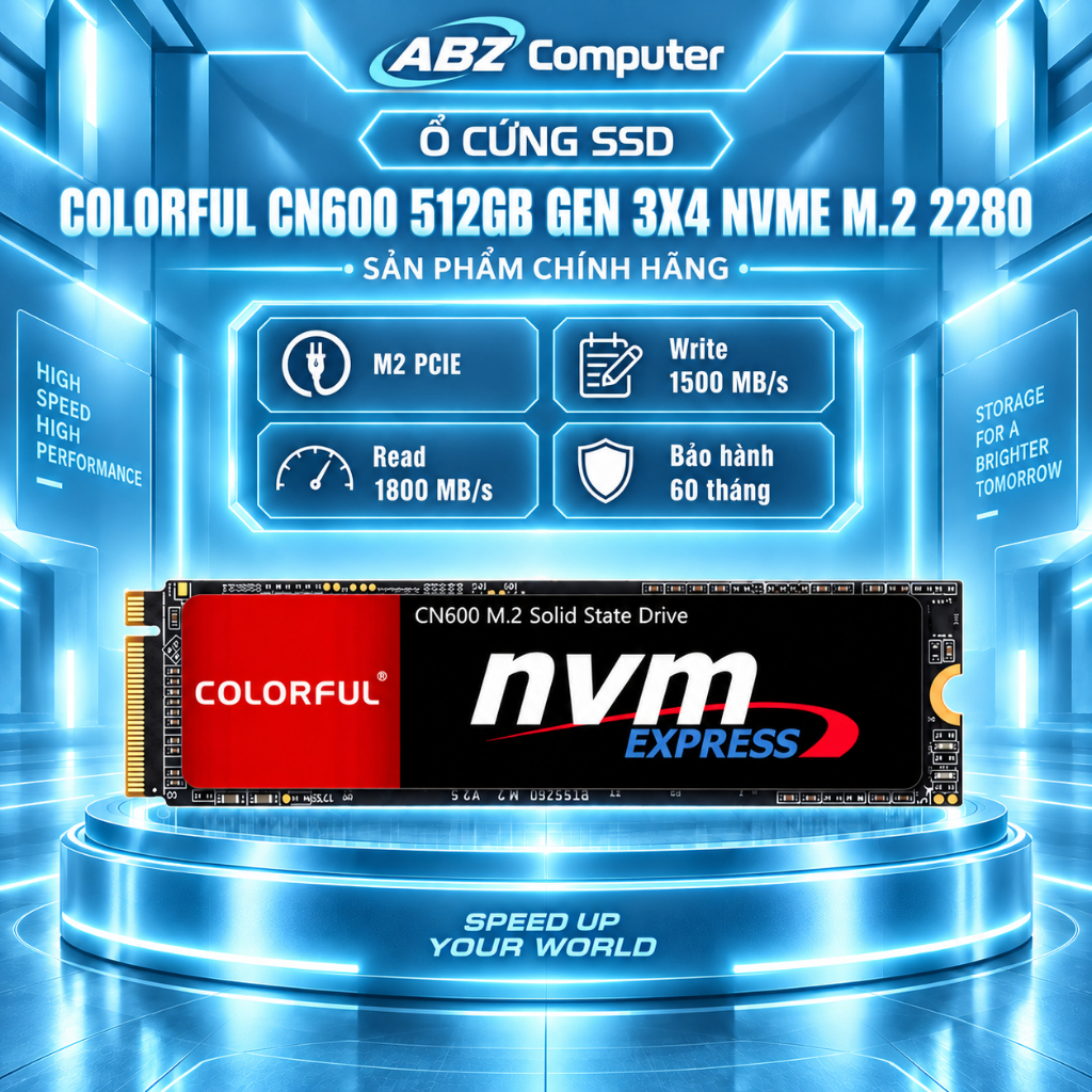 SSD COLORFUL CN600 512GB NVME GEN3X4 | NEW | CHÍNH HÃNG | BẢO HÀNH 36 THÁNG