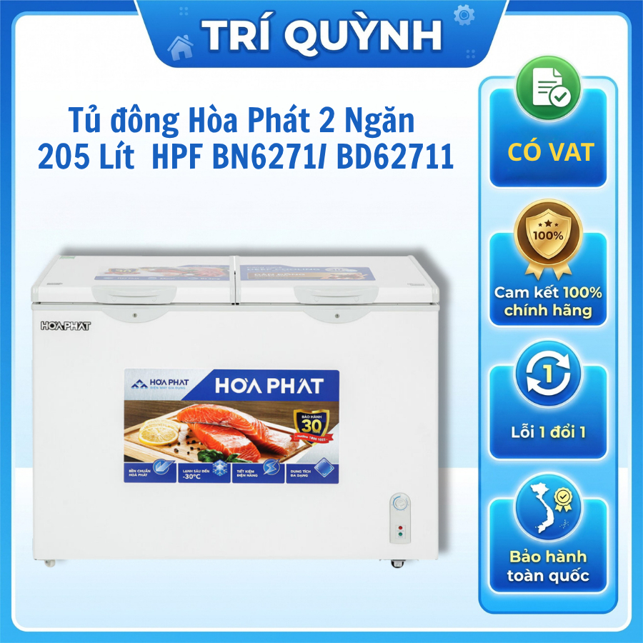 Tủ Đông Hòa Phát 271 Lít HPF BN6271/ BD6271 Đông Nhanh Bảo Hành 24 Tháng Toàn Quốc Tại Nhà