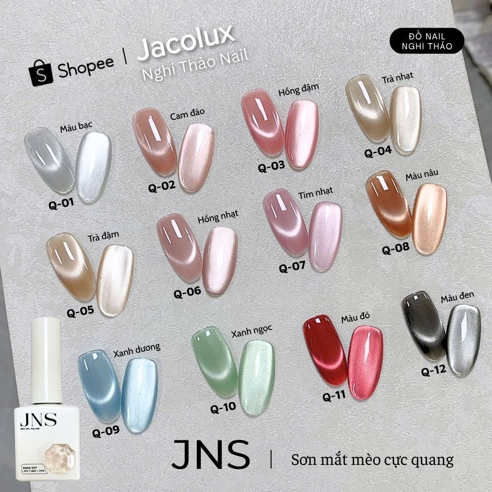 Sơn gel mắt mèo cực quang lẻ màu JNS đồ nails Nghi Thảo GJNSXM