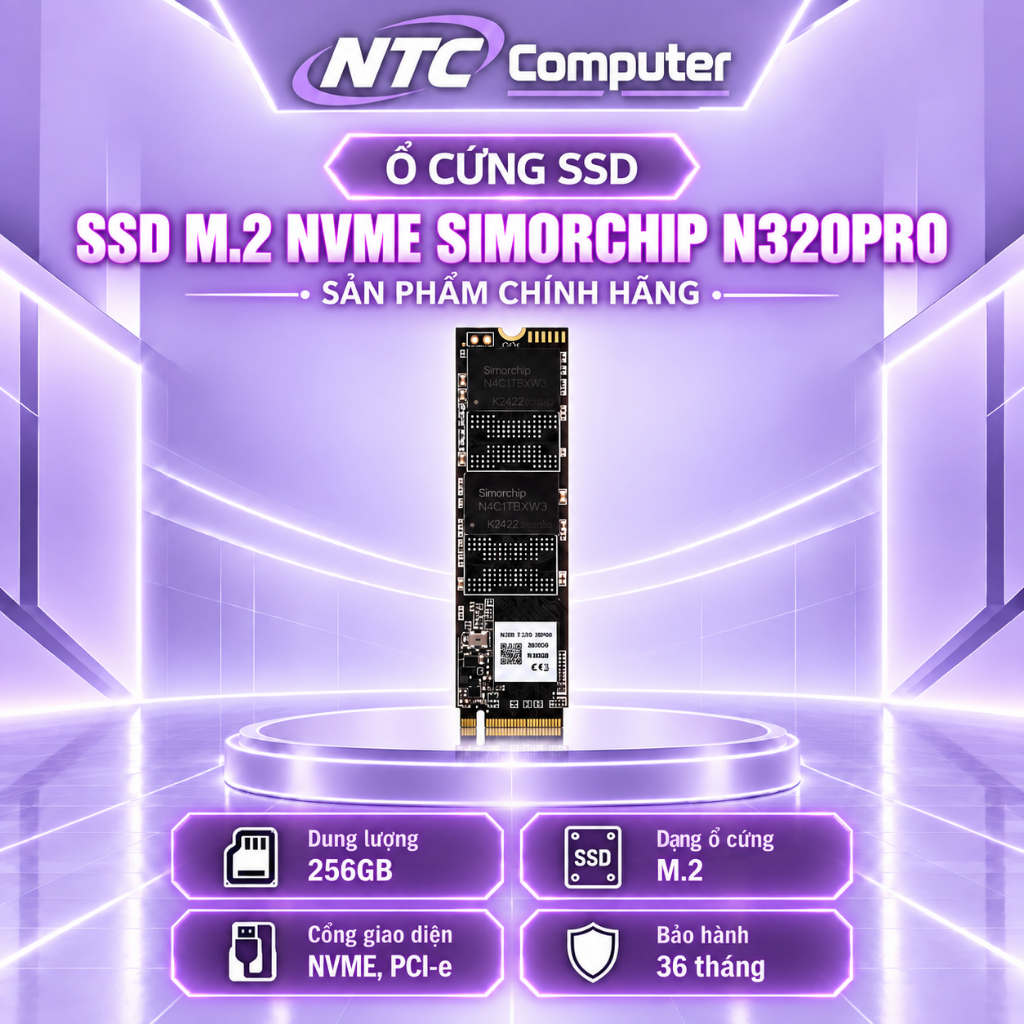 Ổ cứng SSD Simor Chip 256GB M2 Gen 3x4 NVMe -SSD N320PRO