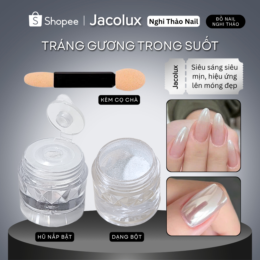Tráng gương ngọc trai trắng trong suốt đồ làm nails Nghi Thảo BTG