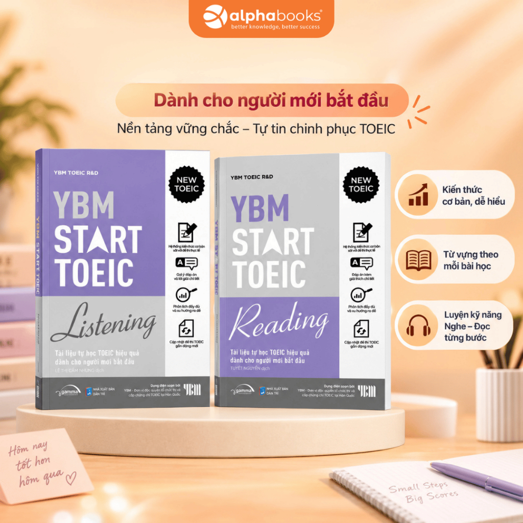 Lẻ/Combo Sách YBM TOEIC Start Reading+YBM TOEIC Start Listening: Dành Cho Người Mới Học TOEIC Mục Ti