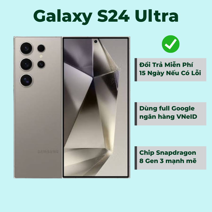 [Máy Cũ]Điện Thoại Samsung Galaxy S24 Ultra 5G Chip Snapdragon 8 Gen 3 Mạnh Mẽ Camera 200M