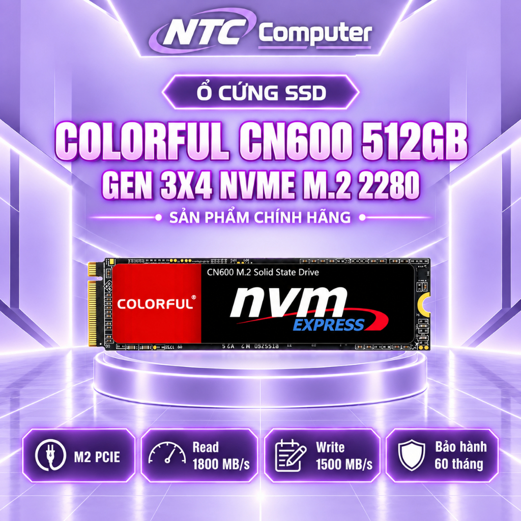 SSD COLORFUL CN600 512GB NVME GEN3X4 | NEW | CHÍNH HÃNG | BẢO HÀNH 36 THÁNG