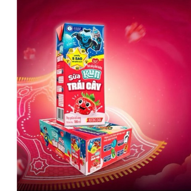 Thùng 48 hộp sữa kun vị dâu 180ml