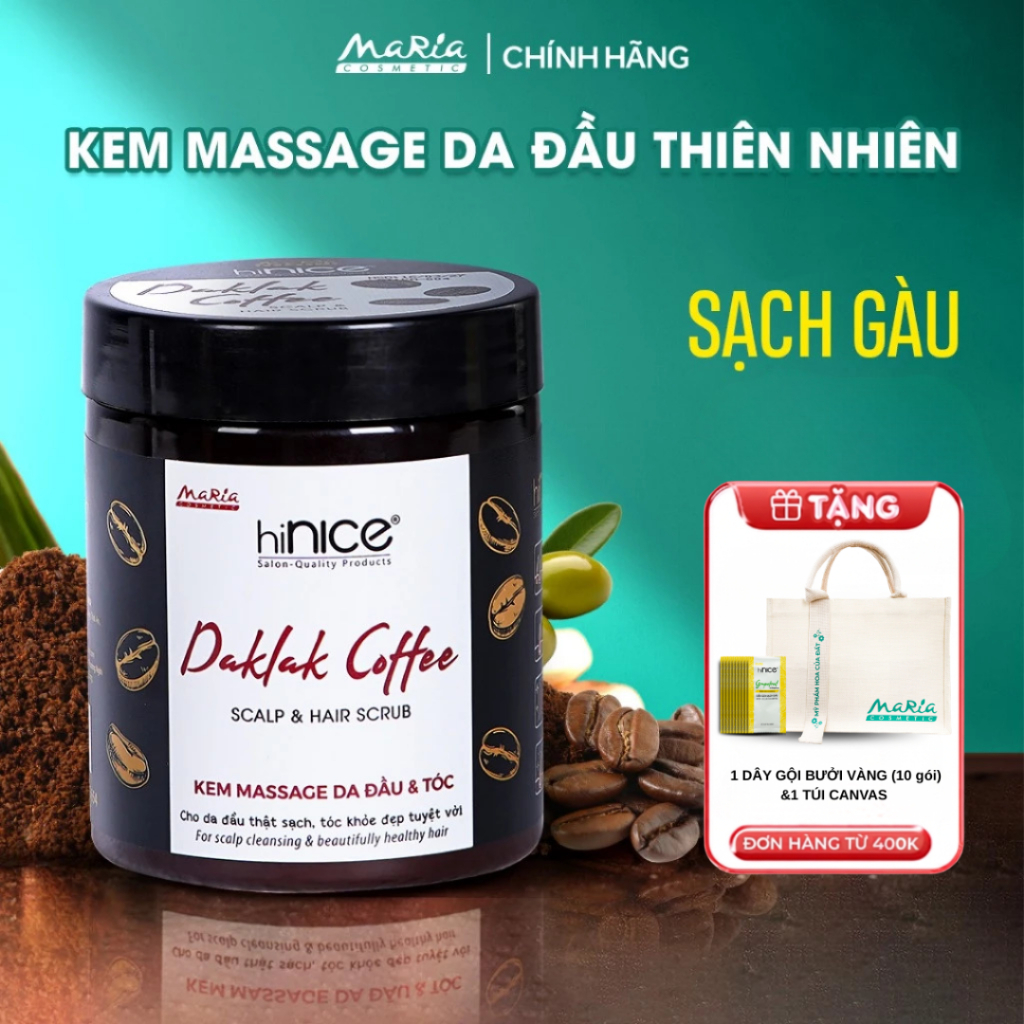 Kem Massage Cà Phê hiNICE Làm Sạch Vảy Gàu Hỗ Trợ Giảm Mụn Da Đầu, Làm Phồng Chân Tóc