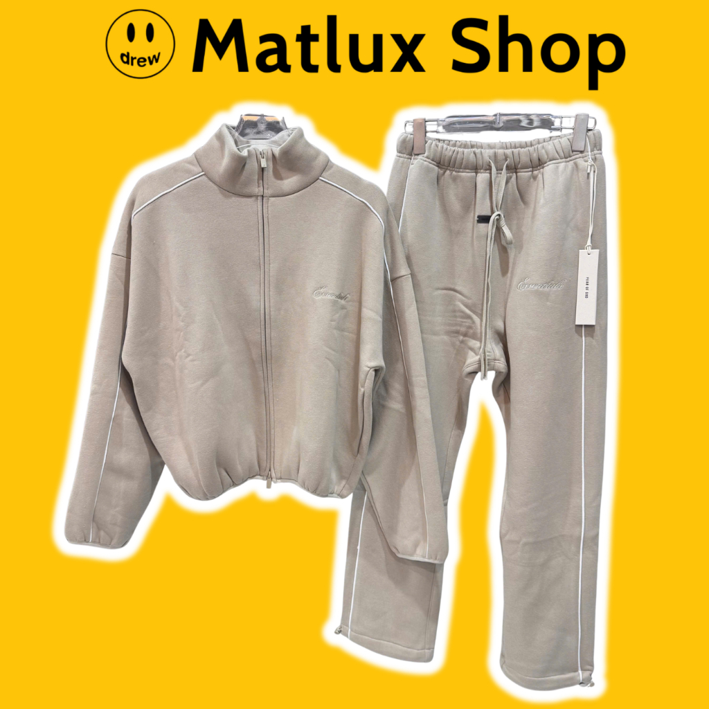 [BEST QUALITY] Set đồ nỉ jacket zip FEAR OF GOD ESSENTIALS Timber cao cấp, Bộ đồ nỉ FOG Essentials