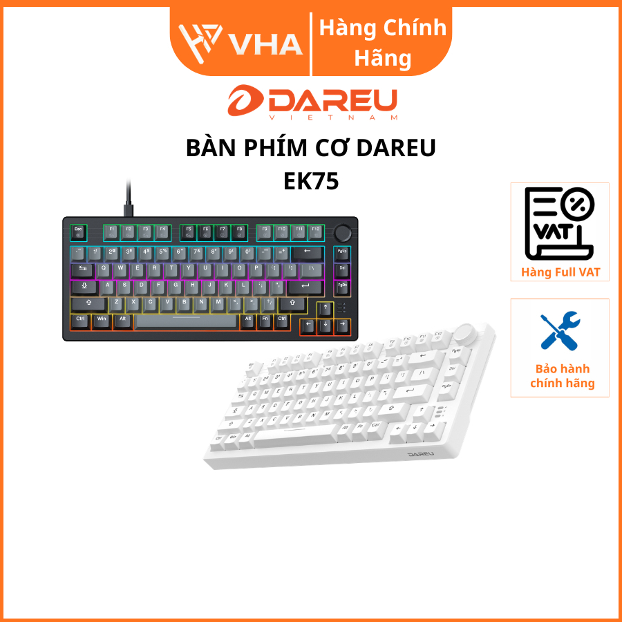 Bàn Phím Cơ Gaming DAREU EK75 75%, 2 sides RGB strip, DareU Dream, Type-C