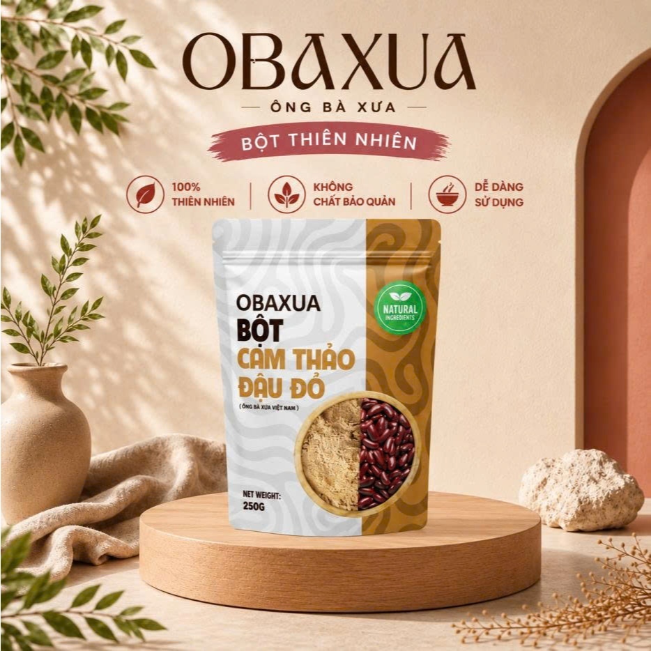Bột Cam Thảo Đậu Đỏ Obaxua – Size Túi 75G/250G