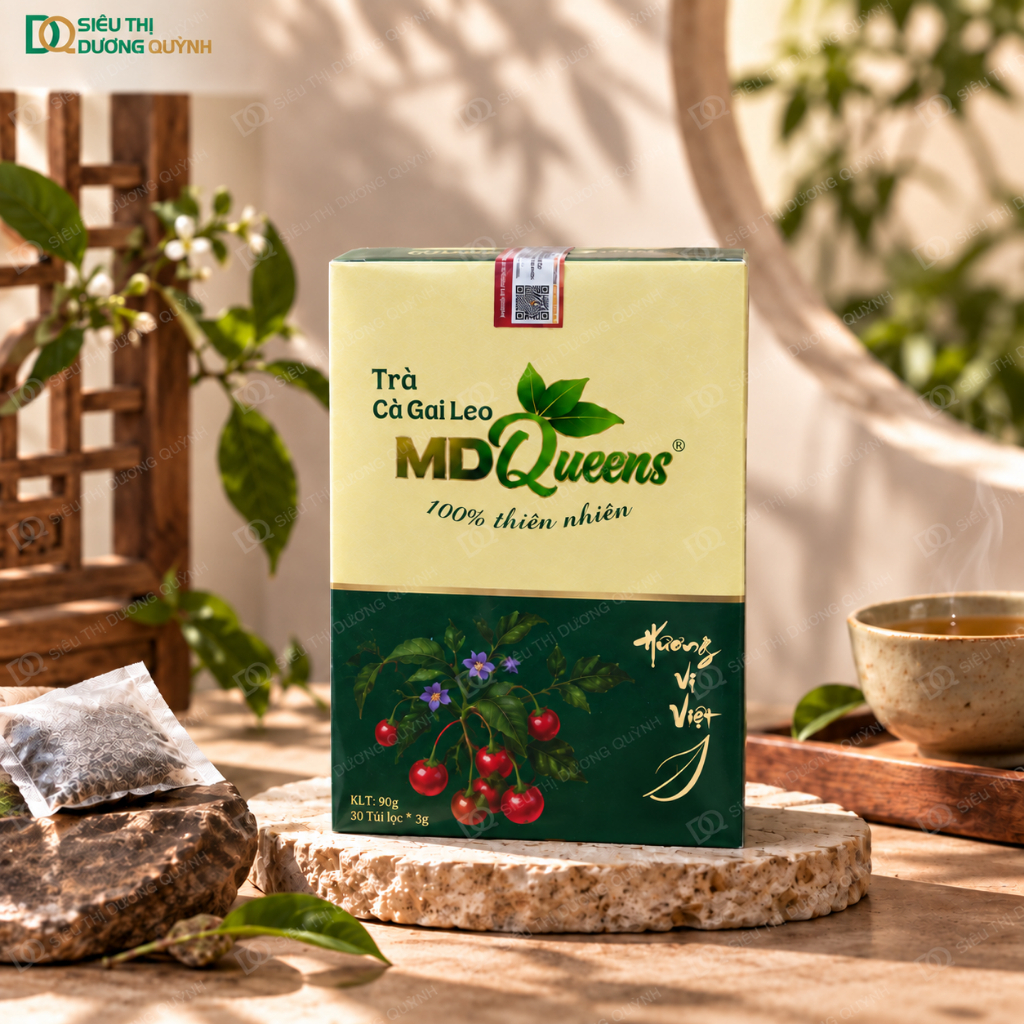 Trà Cà Gai Leo MDQueens 90g 30 Túi Lọc x 3g – Trà Thảo Mộc Cà Gai Leo, Đinh Lăng, Bồ Công Anh, Xạ Đe