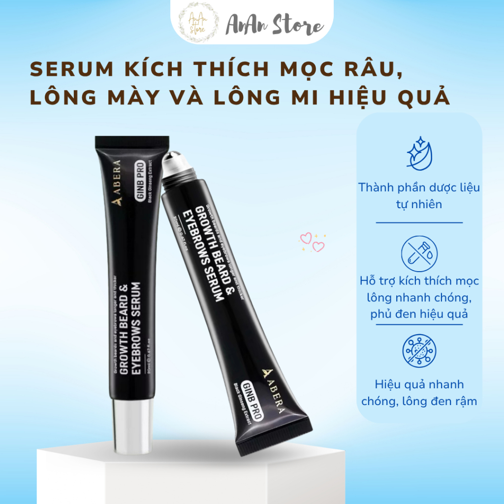 Serum mọc râu và lông mày lông mi Abera GinB Pro