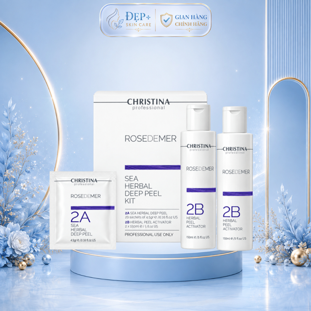 Christina Herbal Deep Peel 2A - 2B Kit 4,5g + 150ml– Peel Thảo Dược Hỗ Trợ Làm Mịn & Đều Màu Da
