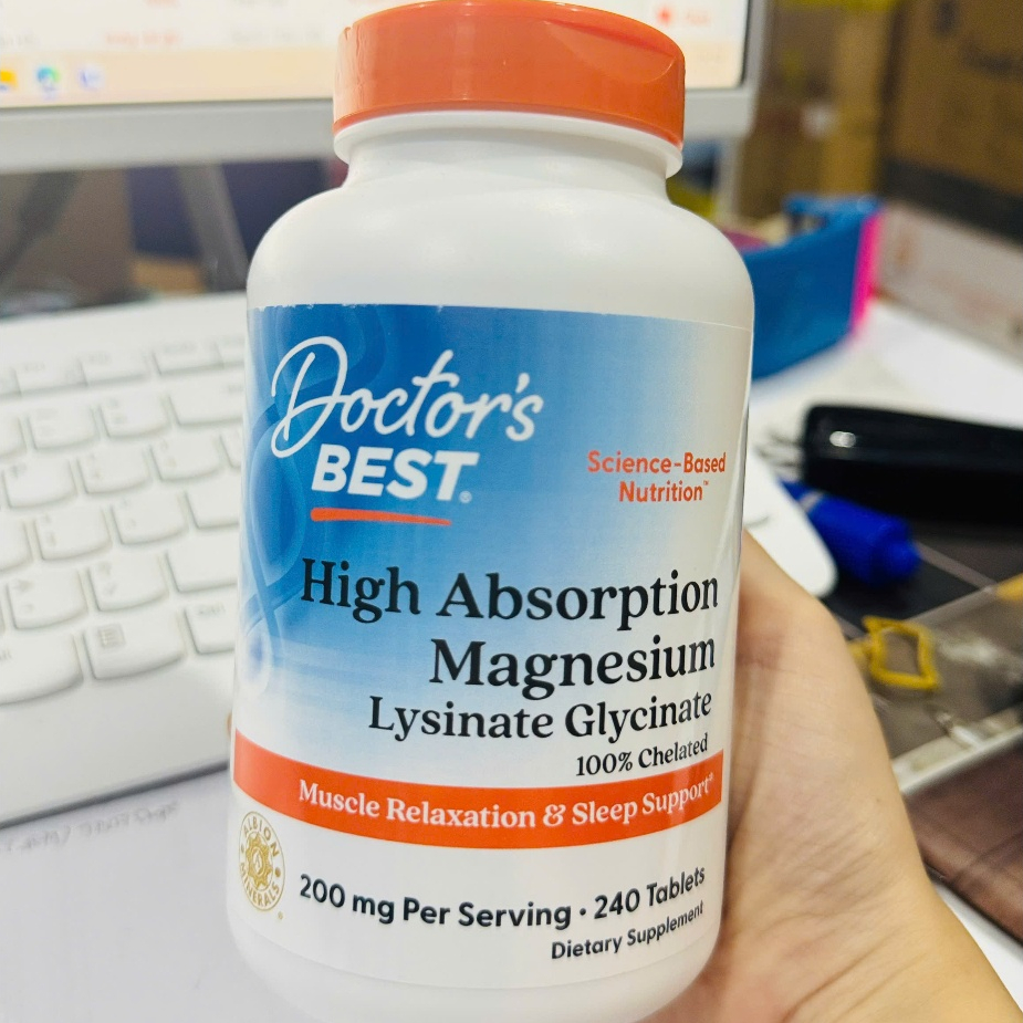 240 Viên uống Doctor's Best Magie Magnesium dễ hấp thu, giảm stress, mất ngủ, chuột rút