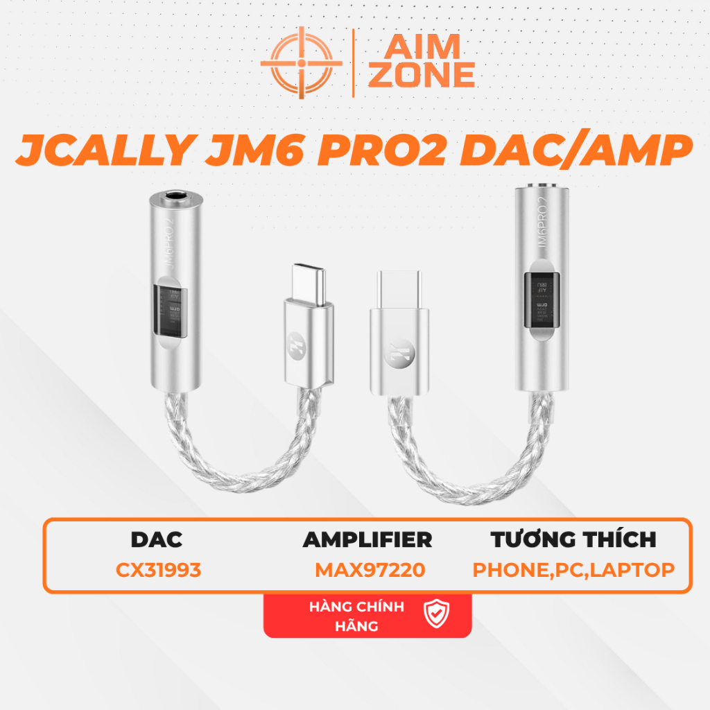 Bộ Chuyển Đổi Âm Thanh JCALLY JM6 PRO 2 | DAC | AMP | Type-C to 3.5mm - HÀNG CHÍNH HÃNG