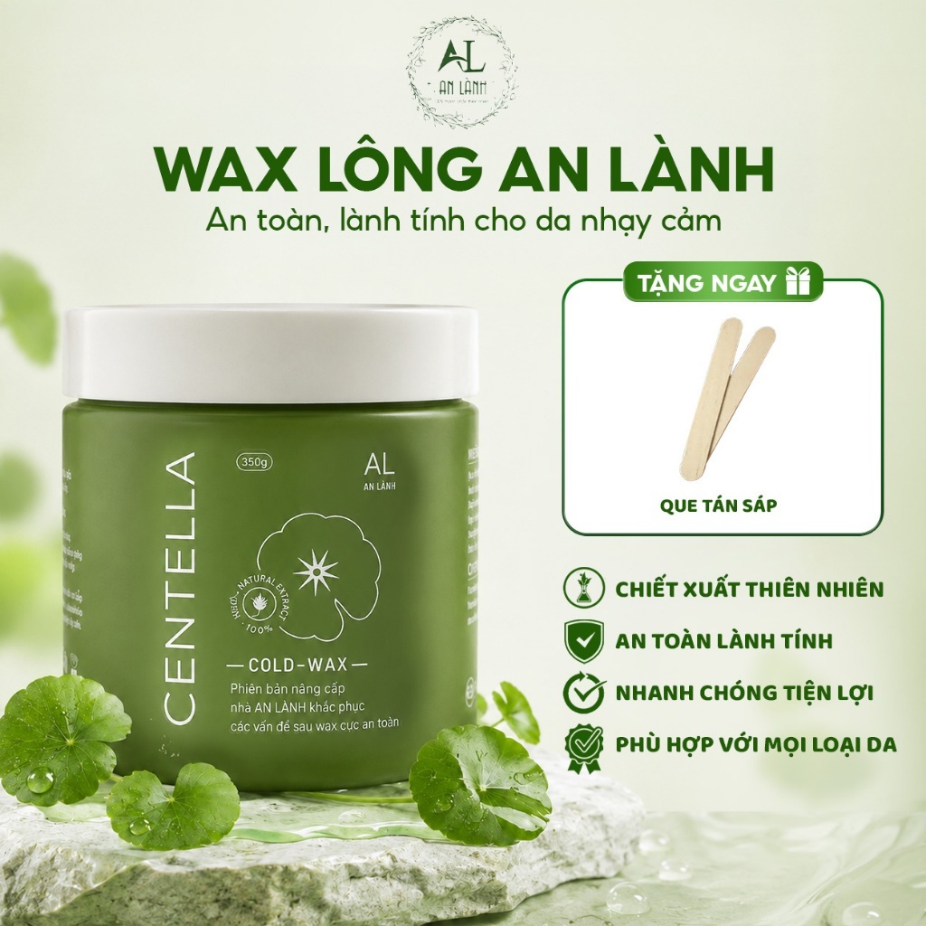 [CHÍNH HÃNG] Sáp Wax Lông An Lành, Giật Lông Tận Gốc gồm 1 Wax 350gr + 2 que và 50 giấy Wax