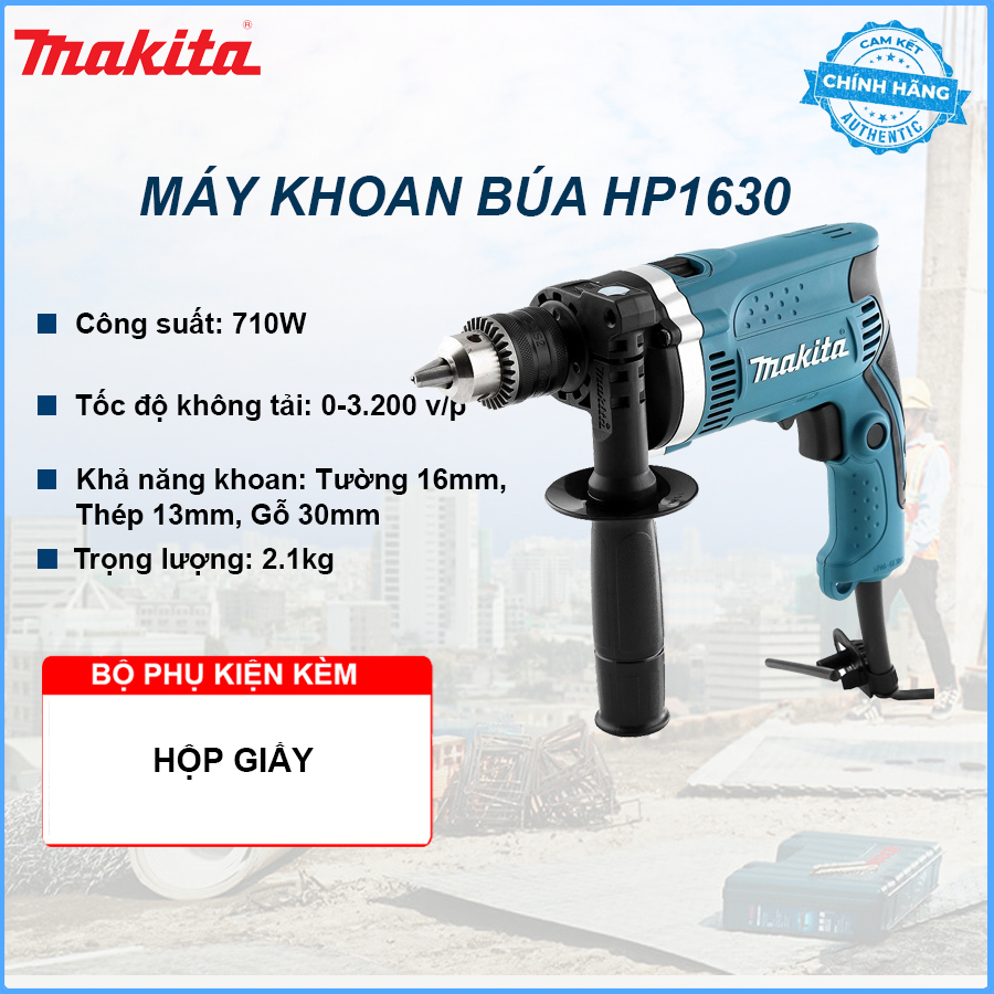 Máy khoan động lực máy khoan búa Makita HP1630 - Chính hãng
