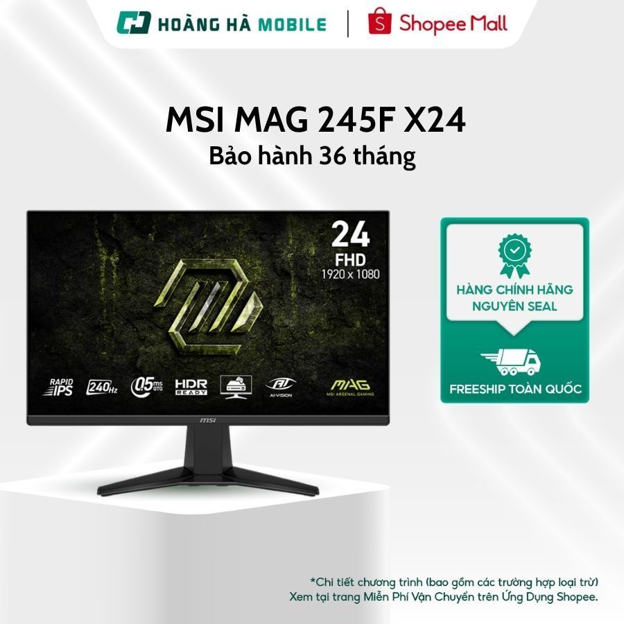 Màn hình Gaming MSI MAG 245F X24 (24"/ FHD/IPS/240Hz/0.5ms) - Chính hãng