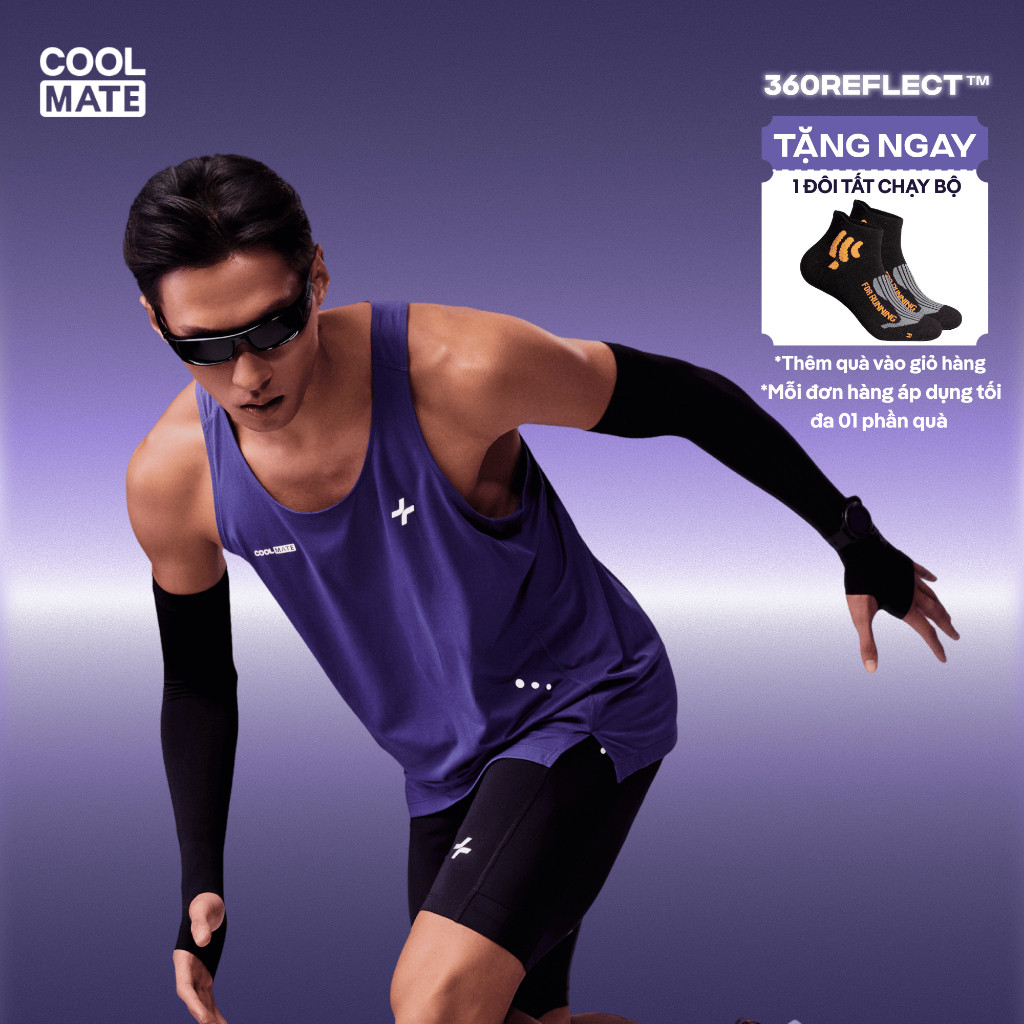 [BST Run Safe In The Dark]Áo chạy bộ nam 360Reflect Phản Quang mọi góc Áo tanktop thể thao siêu nhẹ, thoáng mát Coolmate