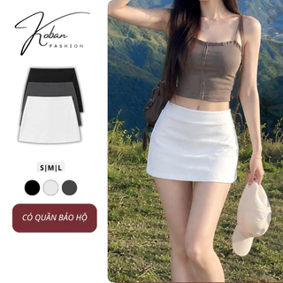 [KB20] Chân Váy Ngắn KOBAN FASHION, Chân váy trắng ngắn  Váy Nữ Chữ A Trắng, Đen, Ghi Cạp Trễ Sexy Đi Chơi