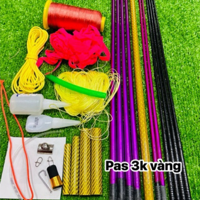 Bộ khung nan làm diều Pass 3k+ Cây Cái bạch kim vàng làm diều 2m-2m2-2m5-2m6-2m8 tặng đầy đủ phụ kiệ