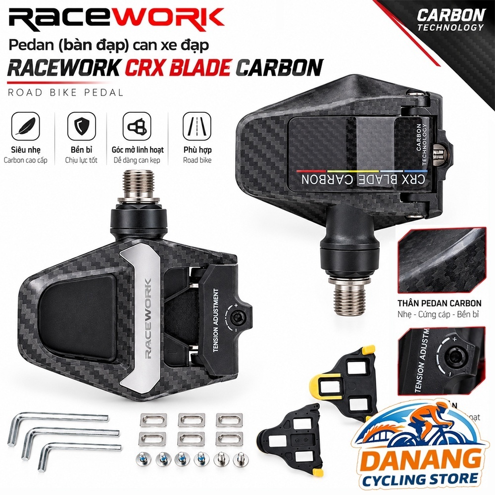 Pedal (Bàn Đạp) Can Cá Xe Đạp Road RACEWORK CRX Blade Carbon – Chuẩn Shimano Road