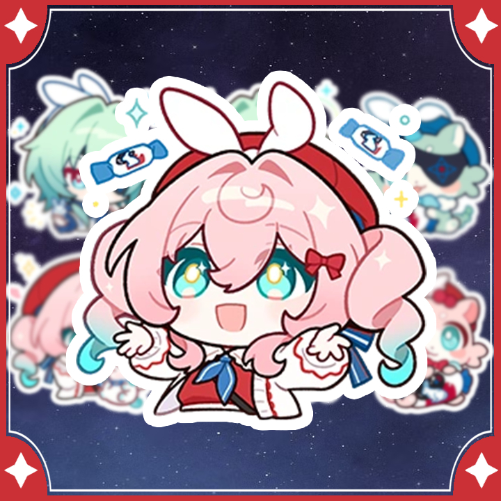 [Star Rail x White Rabbit] Sticker Anaxa và  Hyacine (6 hình)