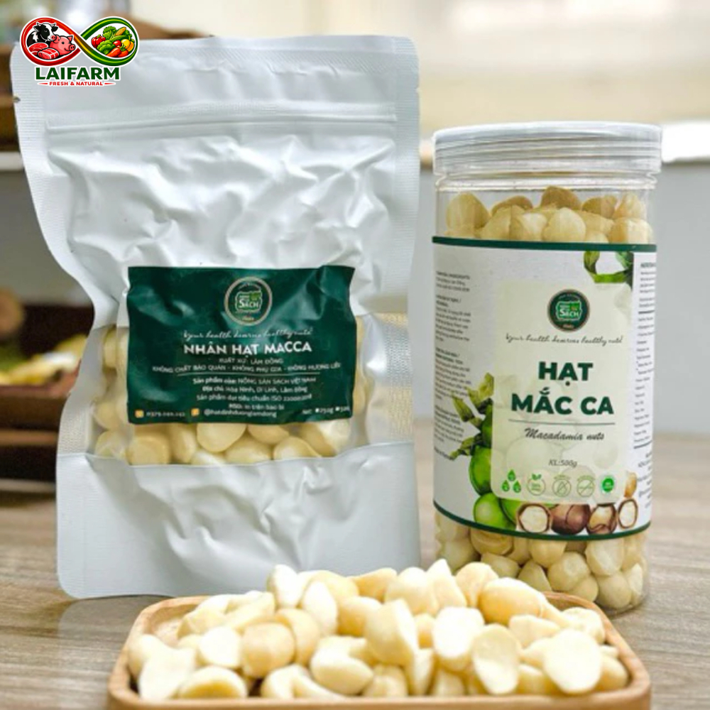 [Laifarm] Nhân hạt macca vỡ đôi sấy NÔNG SẢN SẠCH, nhân hạt macca vỡ Lâm Đồng 250g/500g