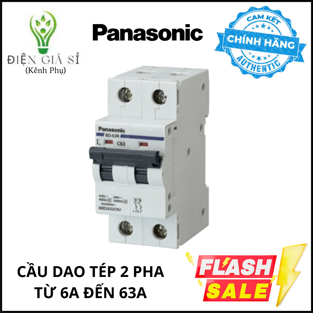 Cầu Dao Tép 2 Pha 6kA Từ 6A Đến 63A(BBD2402CNV) Chính Hãng Panasonic