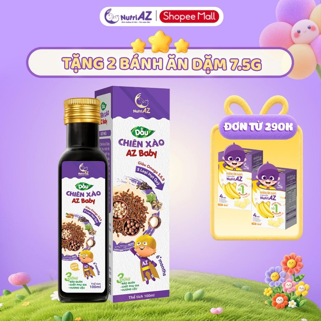 Dầu Chiên Xào Cho Bé NutriAZ 5 Hạt Quý Ăn Dặm Cho Bé Nhập Khẩu Châu Âu Bổ Sung…