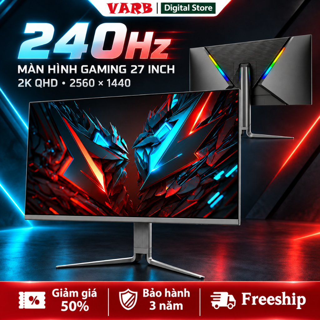 Màn hình PC Màn hình 27 inch 2K 240Hz Gaming Chân Nâng Hạ Viền Mỏng Màn Hình Máy Tính Đẹp (Tặng Kèm Cáp HDMI)
